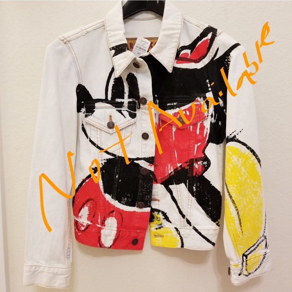 Marc Jacobs Mickey-Print Button-Down Denim Jacket